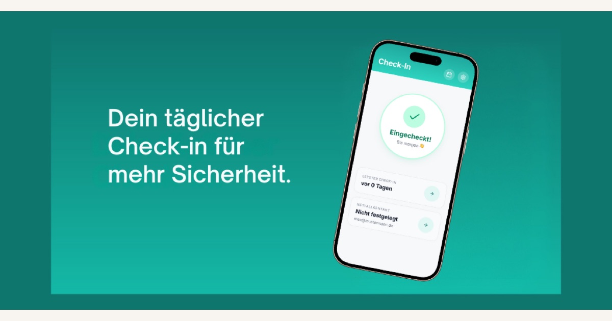 Lebenssignal preview showing a calm safety app scene